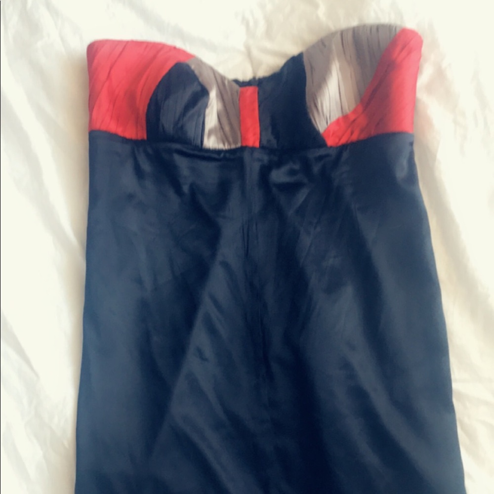 Bebe satin strapless dress